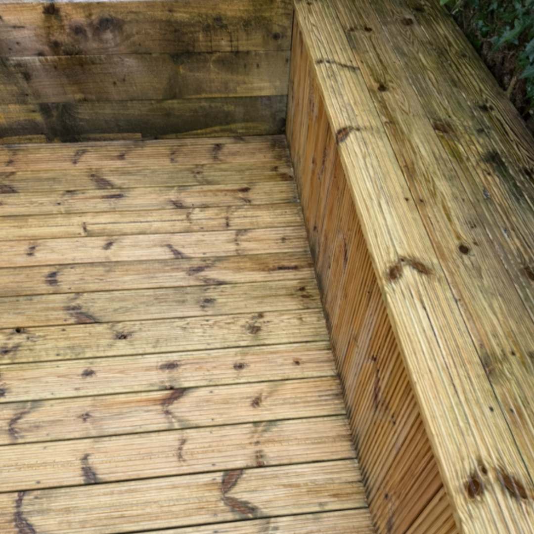 Professional wooden decking cleaning